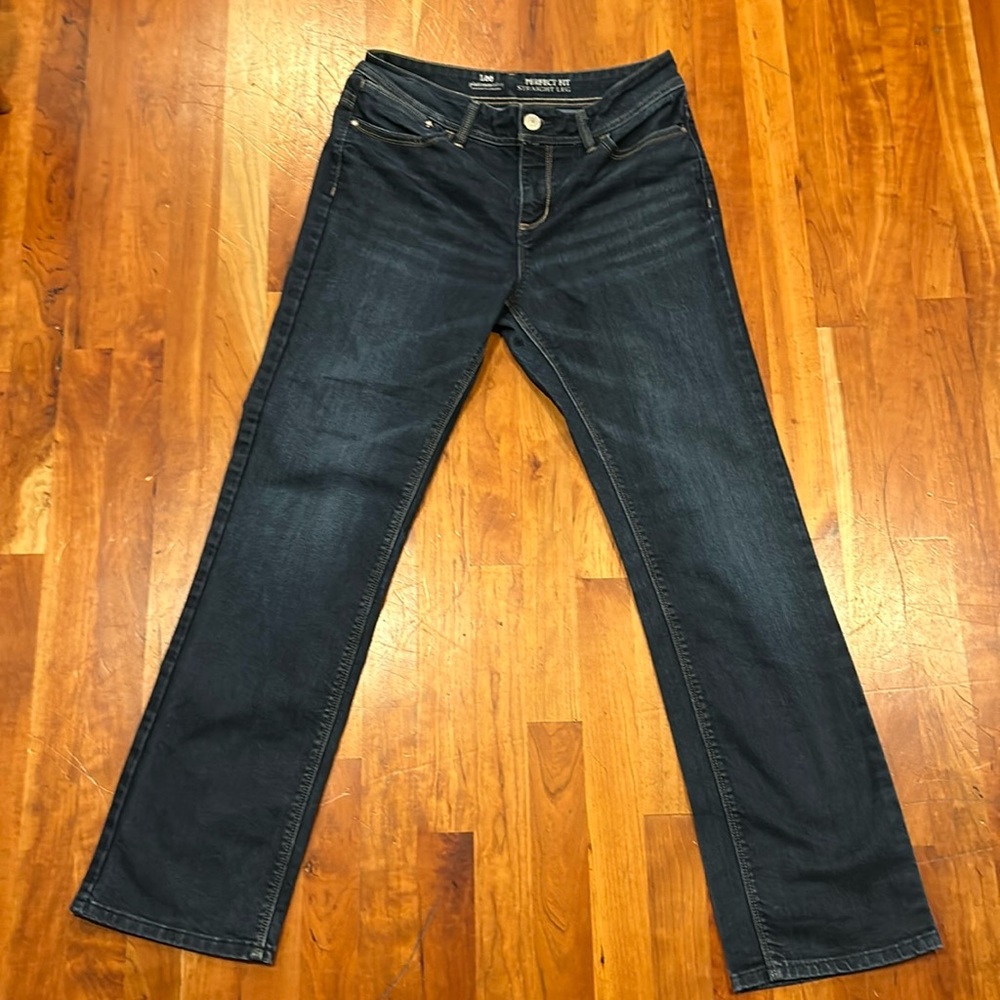 Lee Platinum Label Perfect Fit Straight Leg Denim Blue Jeans - size 12 medium